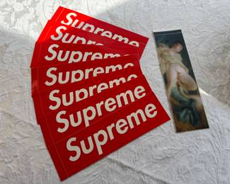 Supreme Box Logo Stickers & Supreme Leda & The Swan Sticker