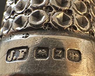 Victorian Silver, JF Makers Mark Thimble