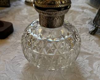 Sterling Silver & Crystal Perfume Jar