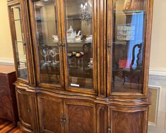 Unique Furniture Co. Lighted 8 Door 2 Piece China Cabinet (76"W x 19"D x 84"H)