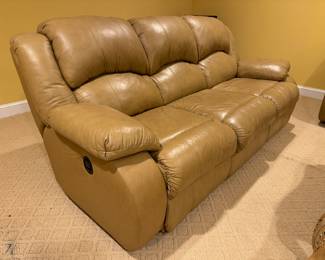 Leather Reclining Sofa (89"W x 44"D x 38" Back Height)