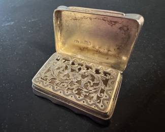 Victorian Silver Vinaigrette, Thomas Johnson, London, 1864