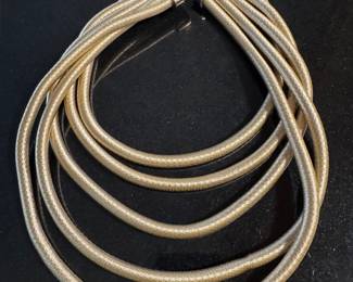 Vintage Gold Tone 5 Strand Clasp Choker