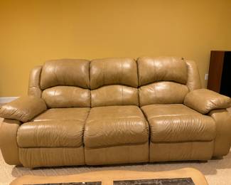 Leather Reclining Sofa (89"W x 44"D x 38" Back Height)