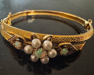 14K Gold - Vermeil with Opal Pearl Cuff