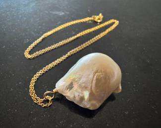 1/20 14K GF Necklace with Baroque Pearl Pendant