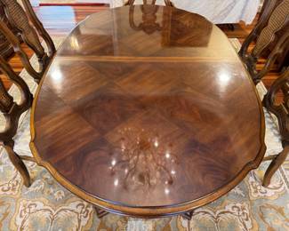 Unique Furniture Co. 2 Pedestal Dining Table (70"L x 44"W x 29"H with 3 leaves 18"L each)