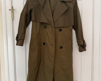 Women's Jane Post NYC Army Green Trench Coat Size XS