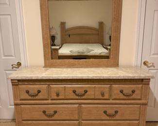 Standard Furniture 7 Drawer Dresser (64"W x 16-1/2"D x 35-1/2"H) with Mirror (44"W x 46-1/2"H)