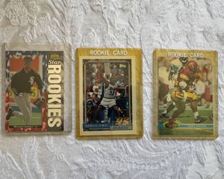 1994 Upper Deck Michael Jordan Electric Diamond Baseball Card White Sox #19 / Shaquille O'Neal Rookie Card 1992-93 Topps # 362 Orlando Magic / 1991 Topps Stadium Club Super Bowl XXVI Embossed Ricky Ervins USC 