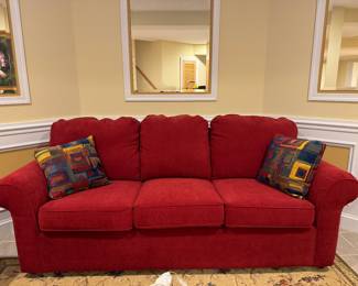 England by Lay-Z-Boy Red Upholstered Sofa (88"W x 40"D x 33" Back Height)