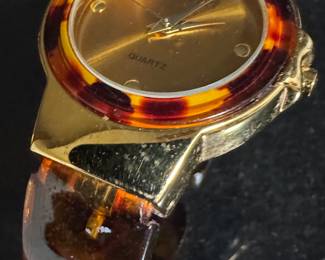 Women's Joan Rivers Gold Tone Tortoise Bangle Wristwatch