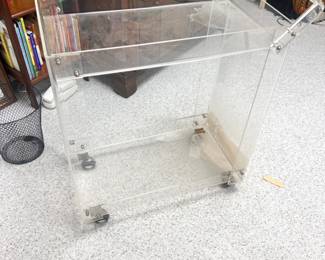 Lucite bar cart