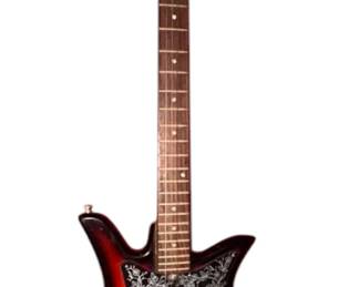 Vintage 1960s Teisco Tulip Sunburst Solid 6 String Electric Guitar Japan
