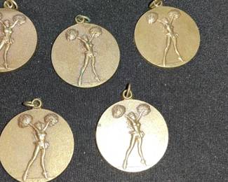 Bronze vintage cheerleader medallions