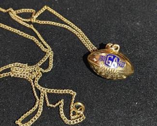 1970 Regional Championship football necklace 120th 12 carat gold filled! Just found today!!
