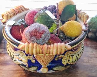 Ornate Italian Bowl fruit Soldl separately