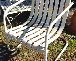 Mid Century Metal Outdoor Cantilever Patio Arm Chair
