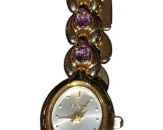 Vintage Elgin Watch amethyst stones