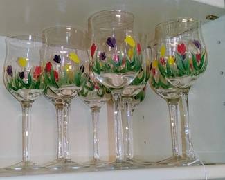 Tulip wine glasses