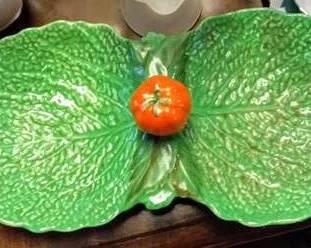 Beswick Ware Green Leaf Tomato Serving Dish, likely made by the British pottery