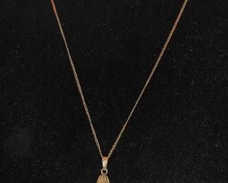 Vintage gold filled aurora borealis pendant necklace
