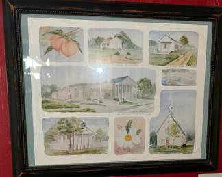 Ann Gower limited edition print of the churches of Upson County