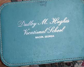 , 1960s Beauty School train case Dudley Hughes Vocational School Macon Georgia