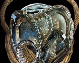 Beautiful silver plate serving wear dishes