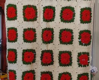 Hand made floral Afghan