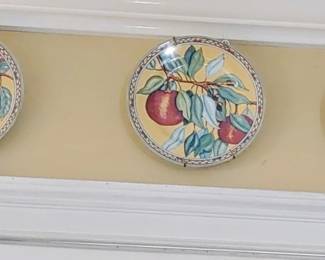 3 Andrea by Sadek 81/4" Fruit Design Plates