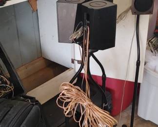 Speakers on stands