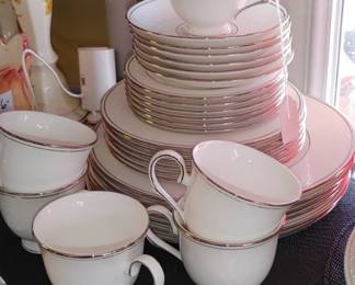 Lenox white china Platinum rim