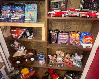 Diecast trucks and cars most from the late '80s or '90s