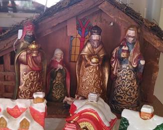 Beautiful vintage ceramic nativity set