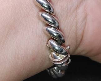 Beautiful sterling silver 925 Italian San Marco necklace and matching bracelet