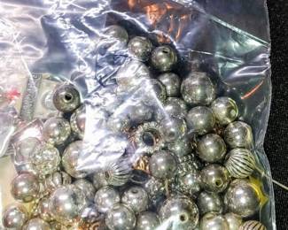 Bag of Sterling and silver color beads