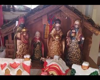 Vintage ceramic nativity scene