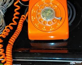 Awesome vintage Orange rotary dial telephone