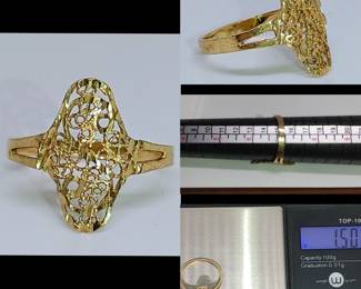 10 KT vintage filigree ring
Size 7