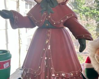 Vintage1970's 20" Female Caroler Ceramic Figurine Christmas