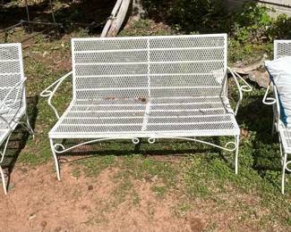 Beautiful white wrought iron three piece furniture set