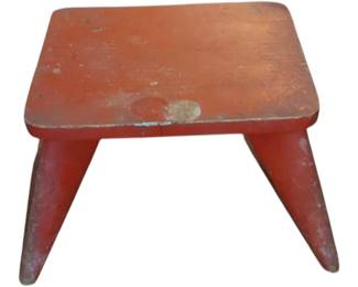 Fantastic mid-century modern stool painted red