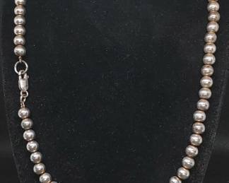 Sterling silver bead necklace