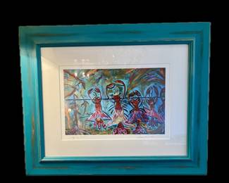 SIGNED AND NUMBERED LITHOGRAPH BY SHARON FURRATE, “SWAMP POP BALLET”, 19 1/2 HIGH BY 24 WIDE