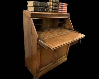 ANTIQUE LADY’S SECRETARY  MADE OF SOLID OAK 