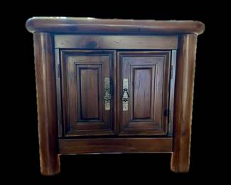 ASIAN INSPIRED 20TH CENTURY CHEST WITH BRASS HARDWARE 