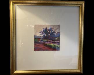 RHEA GARY, AMERICAN, LOUISIANA, OIRIGINAL OIL ON PAPER, SERIES OF FOUR, PAPER SIZE 6 X 6 OUTSIDE FRAMED SIZE 17 X 17