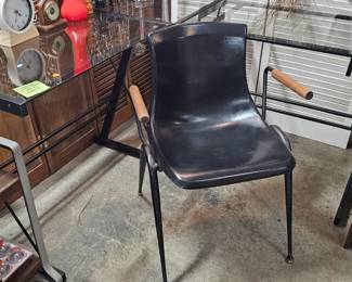 MCM CHAIR AND GLASS TOP CORNER DESK