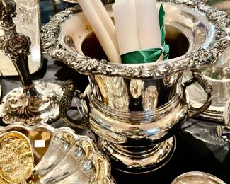 Silver Champagne Bucket, Wine Cooler. We have two. Great details!